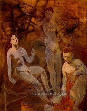 Trois nus 1920 cubistas Pinturas al óleo